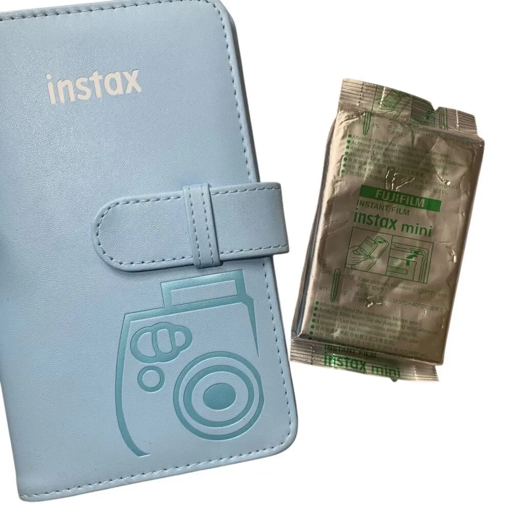 Fujifilm Instax Mini 7+ Instant Camera Case Picture Holder Case And Film Blue